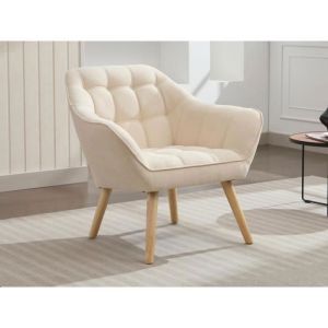Fauteuil en tissu beige CASERTA