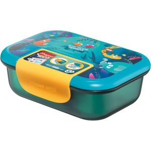 Maped Boîte Repas Ecozen 900ml Jungle Fever - Hermétique et Durable - Ouverture Facile avec Clip Fluo - Passe au Micro-Ondes et Lave-Vaisselle - Matériau biosourcé, Bleu