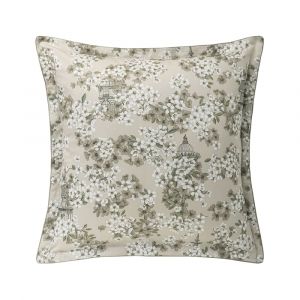 Alexandre Turpault Taie d'oreiller en satin de coton beige 65x65
