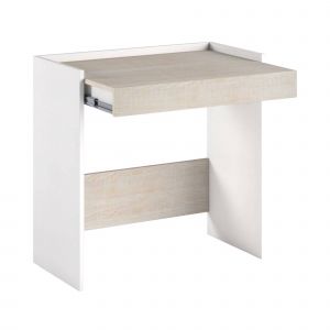 Bureau effet bois blanc, beige 80x40h79 cm