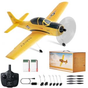 Vevor - Avion rc, avion telecommande 2,4 GHz 4 canaux avec gyroscope a 6 axes,jouet deavion deentrainement pret au vol avec deux batteries,planeur rc