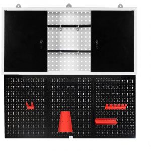 Tabli atelier avec Panneau perforé, Armoire à outils murale, 3 Plaques perforées, Accessoires - Xpotool