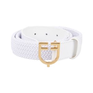 Ceinture &eacute;lastique avec boucle logo cuir femme Equestro