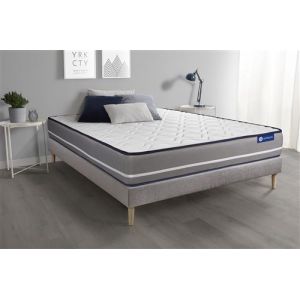 Ensemble matelas à mémoire ACTIMEMO PUR 90x200cm 3zones de confort + sommier KIT gris