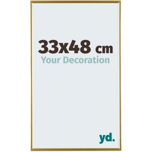 Yd. - Your Decoration - 33x48 cm - Cadre Photo en Plastique Avec Verre acrylique - Anti-Reflet - Excellente Qualité - Or - Cadre Decoration Murale