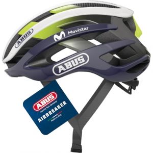 Abus Road BikeElm AirBreaker - Casque de vélo haut de gamme pour le cyclisme professionnel - pour adolescents et adultes - casque pour femmes et hommes - blanc / bleu (Movistar Team 24), taille M