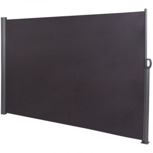 Décoshop26 Brise-vue panneau pour jardin ou terrasse paravent d'extérieur 300x180 cm en aluminium et tissu anthracite 100002978