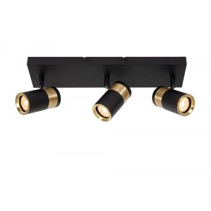 Lucide GORIK Spot plafond-Noir-3xGU10-40W-M&eacute;tal