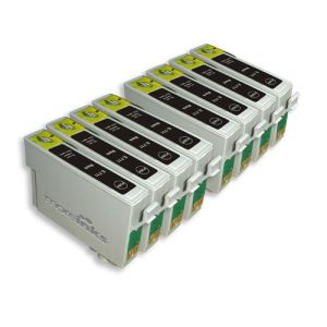 Image de Moreinks T0711x8 - 2 Cartouches d'encre noire compatibles Epson T0711