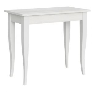 Console extensible 90x48/308 cm effet bois frêne blanc