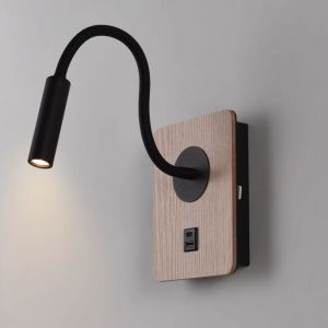 Barcelona led Applique murale flexible pour lecture "LONDON" - Puce CREE - 3W - Noir