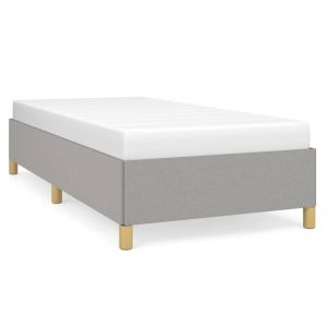 VidaXL Cadre de lit Gris clair 90x200 cm Tissu - Gris