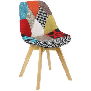 Chaise de salle à manger chaise scandinave Pied en bois Style nordique Multicolore Woltu