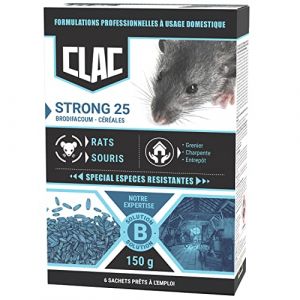 CLAC Raticide Souris et Rats – Souricide Professionnel Puissant, Mort aux Rats/Souris foudroyant pour intérieur | Anti Rongeur et Rat, Produit/Poison spéciale espèces résistantes