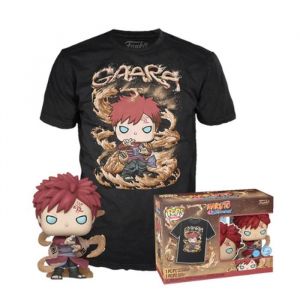 Image de Funko Pop! & Tee: Naruto - Gaara - Brille dans Le Noir - L - Naruto Shippuden - T-Shirt - V&ecirc;tements avec Une Figurine en Vinyle &agrave; Collectionner - Id&eacute;e de Cadeau - Jouets et Top &agrave; Manches Courtes