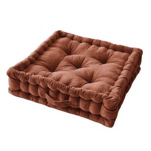 Image de HARRIS - Coussin de Sol 50x50cm Velours de Coton Capitonné Coloris Terracotta - Altobuy