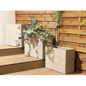 Beliani Grand cache-pot beige rectangulaire EDESSA