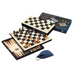 Philos Backgammon 3 en 1 (set 44mm)