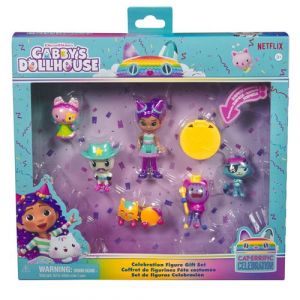 Spin Master Gabby et la Maison Magique - Gabby Dollhouse - Gabby et Ses Amis Thème Fête - 5 Figurines Gabby Chat Et 1 Accessoire - Dessin Animé Jouet Gabby Et La Maison Magique - Jouet Enfant 3 Ans Et +