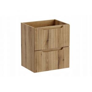 Furnidea - Meuble suspendu sous vasque 50 cm &agrave; tiroirs NOVA ch&ecirc;ne Coast Evoke