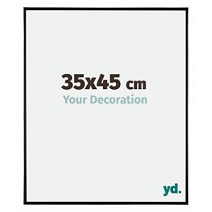 Yd. - Your Decoration - 35x45 cm - Cadre Photo en Plastique Avec Verre acrylique - Anti-Reflet - Excellente Qualité - Noir Très Brillant - Cadre
