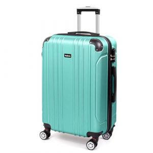 Todeco Valise Moyenne Taille 68cm, Valise de Voyage, 4 Doubles Roues, 68x45x26cm, Vert pin clair