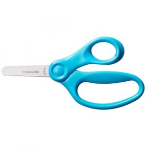 Fiskars Ciseaux pour Enfants, A partir de 6 ans, Longueur : 13 cm, Pour droitiers et gauchers, Lame en métal/manches en plastique, turquoise, 1064072