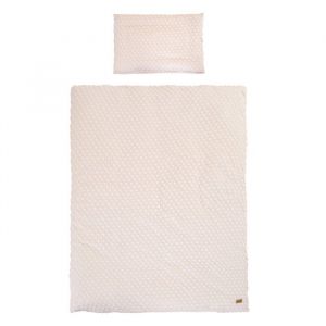 Roba Parure de lit bébé en coton Bio Oeko-Tex pois en relief beige amande