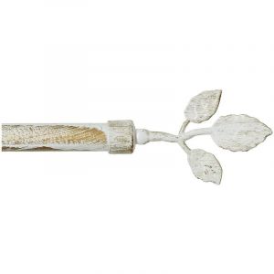 Tringle à Rideau en Fer Vente aux Enchères de Rideaux Anneaux Extensibles 160 300 cm Borne Feuille - Shabby Chic
