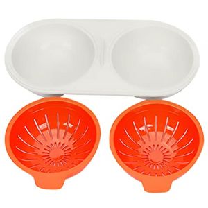 Lvjkes Pocheuse doeufs au micro-ondes, oeuf vapeur, Casserole antiadhésive à double couche avec couvercle pour la cuisson des oufs dans la cuisine