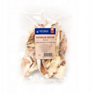 Oreilles de lapin &agrave; m&acirc;cher pour chien PETMEX, 100 g, naturelles et saines