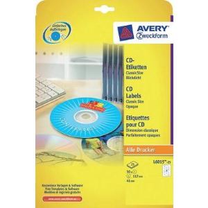 Avery-Zweckform 25 &eacute;tiquettes pour CD 117 mm