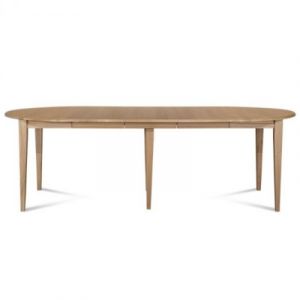 Hellin Table Victoria pieds fuseau avec 3 allonges chêne