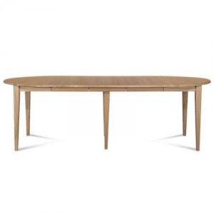 Hellin Table Victoria pieds fuseau avec 3 allonges chêne