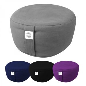 Image de Pouf, zafu, coussin de m&eacute;ditation, yoga Rond 35 x 35 x 15 cm Gris