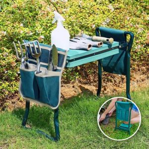 FlinQ Foldable Knee Bench - Knee Cushion/Seat Cushion EVA Foam -- Genouillères pour a.o. Street Marker/Construction/Gardening - Gardener's Knee Bench - Garden Stool - Kneeling Bench For Gardening - Up to 150 KG - incl tool bags