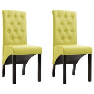 Image de VidaXL Chaises de Salle à Manger Tissu 2 pcs Vert