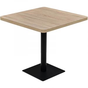 VidaXL Table de bistro MDF et acier Carré 80x80x75 cm Couleur de chêne