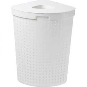 Image de Panier &agrave; linge 62L blanc angulaire Rangement Plast Team Seoul