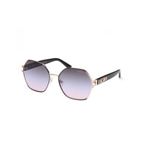 Guess Femme GU7913 05Z Lunettes de soleil M&eacute;tal Noir Violet G&eacute;om&eacute;trique Normale Ombr&eacute;