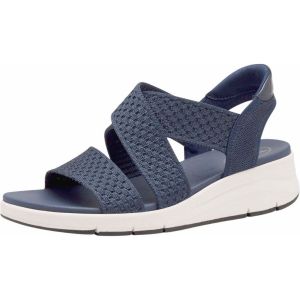 Tamaris Femme Comfort Damen Keilsandale TC Vegan Sandale cale, Bleu Marine, 38 EU