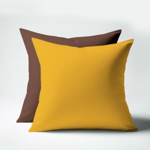 Taie d'oreiller Coton TERTIO - Chocolat/Curry