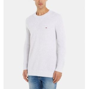 Tommy Jeans Pull droit en maille texturée coton mélangé Gris - Couleur Gris - Taille S