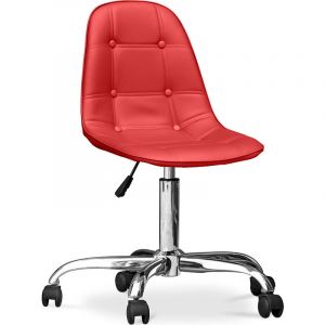 Privatefloor Chaise de bureau &agrave; roulettes - tapiss&eacute;e - Conray Rouge 47