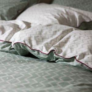 Blanc Cerise Housse de couette en percale de coton 140x200cm Lichen