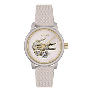 Lacoste Montre Femme .12.12 Automatique - 2001467 Bracelet Cuir Blanc
