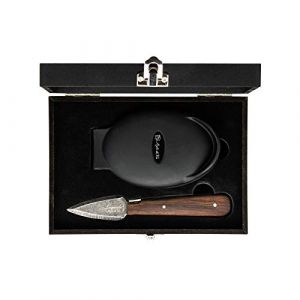 Laguiole Style de Vie - Couteau &agrave; hu&icirc;tre en bois de ch&ecirc;ne, Luxury Line, avec porte-hu&icirc;tres