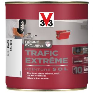 V33 Peinture sol intérieur extérieur trafic extrême blanc 500 ml