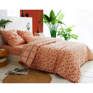Drap-housse MAX rayures rose en coton
