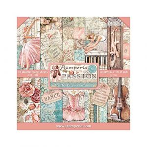 Stamperia Bloc de Scrapbooking-Passion, Tons Pastel, 12 x 12 inches